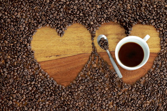 roasted coffee beans on display no people stock image stock photo © herlanzer