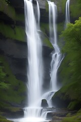 Waterfall. New Zealand, North Island, Waikato, Waiau, waterfall scenery. Beautiful torrent of skogafoss