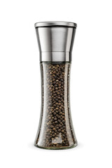 Black peppercorn mill or grinder isolated. Transparent PNG image. - obrazy, fototapety, plakaty