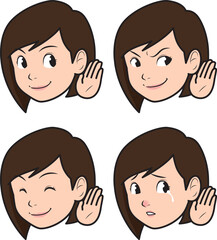 聞き耳を立てる女性①