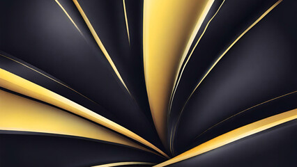 Abstraktes Konzept gelber und schwarzer Kontrasthintergrund. Modernes, luxuriöses, futuristisches Technologie-Vorlagendesign. Vektorillustration - obrazy, fototapety, plakaty