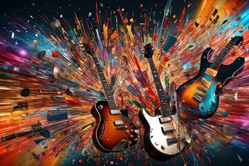 abstract background with guitar