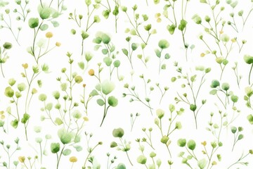 Floral pattern with small green flowers