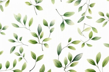 Abstract pattern background with green tree leaves. Watercolor style