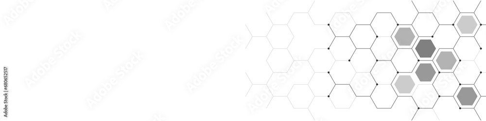 Aufkleber Abstract geometric background with a hexagon pattern. Hexagonal shape design elements for a banner or website header template