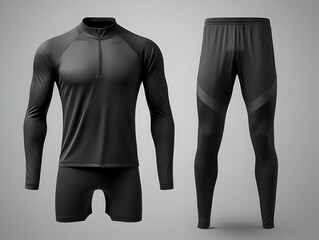 Body builder man fitness suit mockup, 3D man fitness suit mockup presentation, male gym and sport suit mockup, ai generated photo