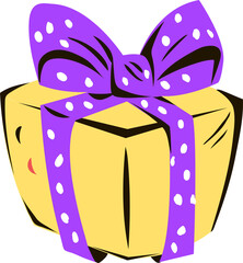 Gift box tied with ribbon. Box with gifts or surprises.