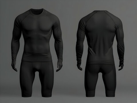 Body builder man fitness suit mockup, 3D man fitness suit mockup presentation, male gym and sport suit mockup, ai generated photo