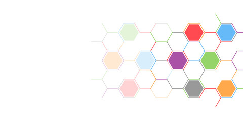 Abstract design element with geometric background of hexagons shape pattern
