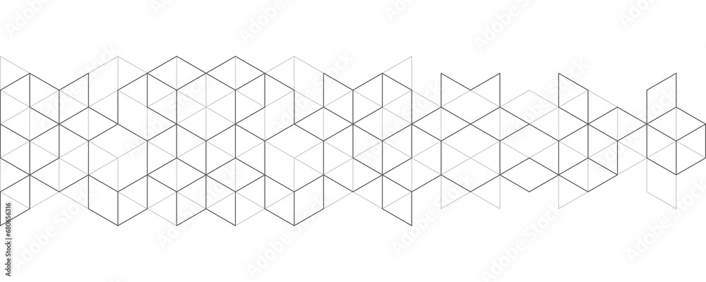Wall mural abstract geometric background with isometric blocks, polygon shape pattern