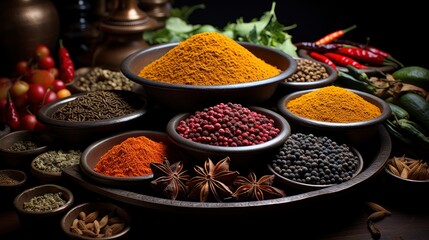 Big Set Indian Spices Herbs, Background Images, Hd Wallpapers, Background Image