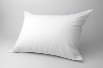 Fototapeta na wymiar Mockup. White rectangular pillow on a white background. AI generative.