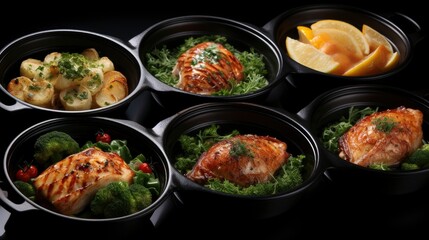 Collage Food Dishes Variety Vegetables Chicken, Background Images, Hd Wallpapers, Background Image