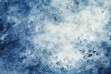 Fototapeta premium Cyanotype abstract blue and white flowers. Seamless floral pattern texture on a plain cyan background. Great as vectors, wallpaper or background. Generative AI, AI