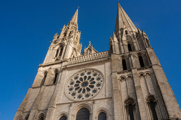 Fototapeta na wymiar Close up of the Chartres cathedral