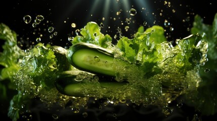Creative Layout Made Cucumber On Green, Background Images, Hd Wallpapers, Background Image