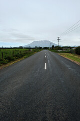 Fototapeta na wymiar road to the Taranaki volcano in New Zealand