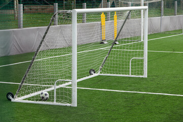 Fototapeta premium The mobile soccer goal is designed for soccer training for children