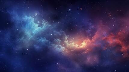 Fototapeta premium Star clusters shining into deep space. Night sky, glittering stars and nebulas. Fragment of Universe