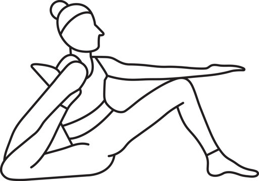 Simple vector illustration of Dandasana, healthy lifestyle, yoga asana, sports, doodle and sketch