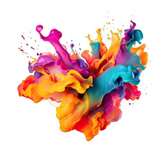 Fototapeta premium splash, ink, paint, stain, abstract, art, blue, illustration, green, orange, texture, colours, graphic, rainbow, colored, modern, design, artistic, droplets, transparent background