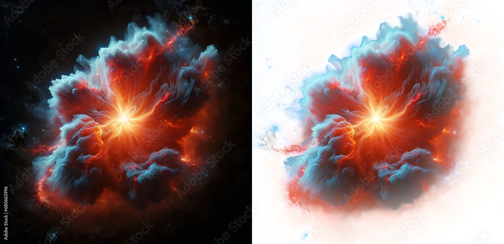 Wall mural a nova glow at the heart of a nebula, symbolizing a supernova.