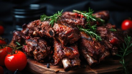 Meat on the wooden table UHD wallpaper