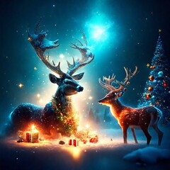 christmas deers wallpaper