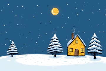 Fototapeta na wymiar christmas house exterior, christmas decorations, winter desktop background, christmas card