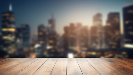 background city scenery in the wooden background