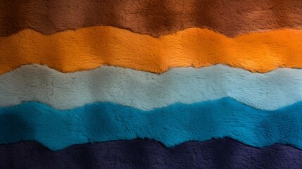 Close up of a fluffy Carpet Texture in multiple Colors. Soft Fleece Fabric