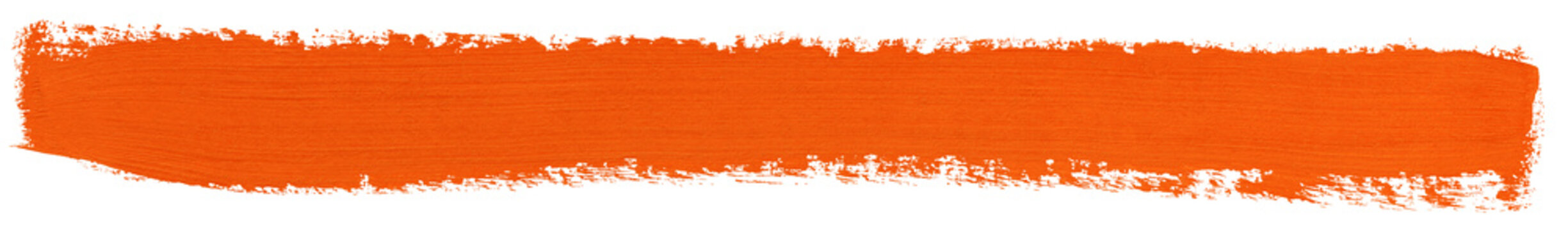 Orange stroke of paint isolated on transparent background