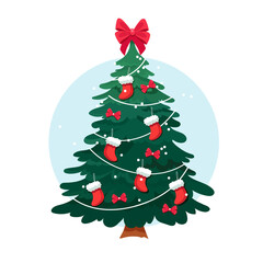 Vector illustration of a Christmas tree with decorations
Vector illustration of a Christmas tree with decorations
