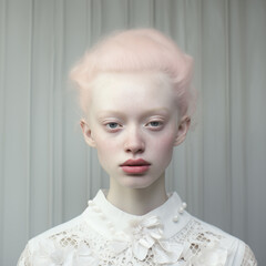 refined beautiful albinos young woman, ai generated
