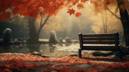 Minimal cinematic outdoors autumn holidays background with a lot of copy space