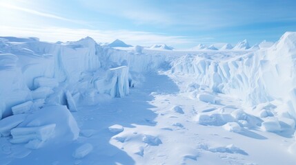 Fototapeta na wymiar Pristine beauty of the Antarctic ice labyrinth