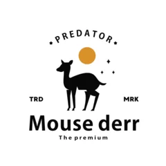 Muurstickers vintage retro hipster mouse deer logo vector silhouette art icon © Artoniumw
