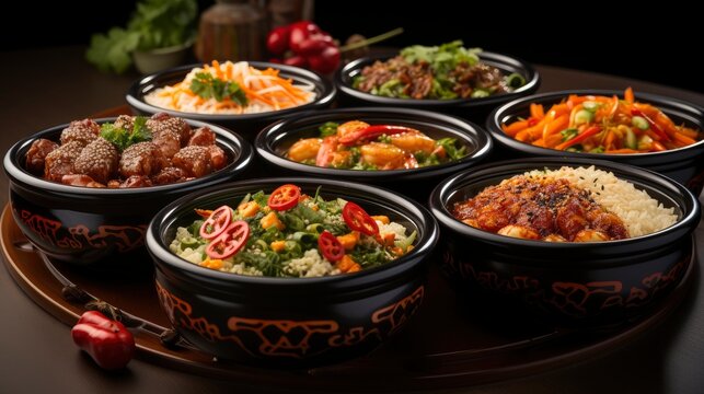 Set Bowls Tasty Chinese Food On, Background Images, Hd Wallpapers, Background Image