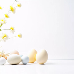Elegant Easter Simplicity: Elevate Your Space with Minimalist and Modern Easter Vibes! Illustration, 3D Render, Background, Wallpaper
