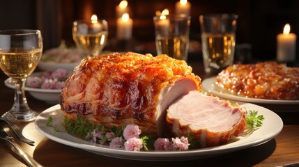 Traditional Easter Dinner Brunch Ham Colored, Background Images, Hd Wallpapers, Background Image