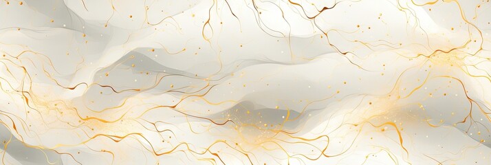 Abstract luxury multicolor marble stone seamless pattern texture with a plain background, gold lines, foil accents. Great as wallpaper or banner. Generative AI, AI - obrazy, fototapety, plakaty