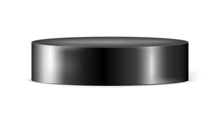 Empty black round podium, modern pedestal and platform, stand stage, cylinder, round empty stages and podium stair 3d template for product presentation, awards - stock vector