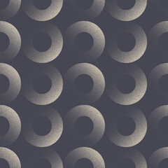 Cool Circles Funky Seamless Pattern Trend Vector Dot Work Abstract Background. Endless Abstraction Aesthetic Boho Fancy Textile Print Design Repetitive Wallpaper. Half Tone Boundless Art Illustration