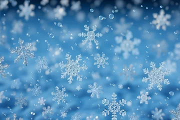 Foto op Aluminium snowflakes gracefully decorating a winter wonderland Christmas snow light background © Muhammad Shoaib