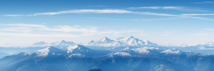 Fototapeta na wymiar Cascade Range, snow-capped peaks, clear blue sky, sharp details