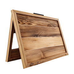 Wooden photo frame. School wooden blackboard on white transparent background. PNG file. Generative artificial intelligence