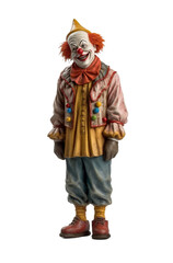 Clown figure on a white background. Generative artificial intelligence