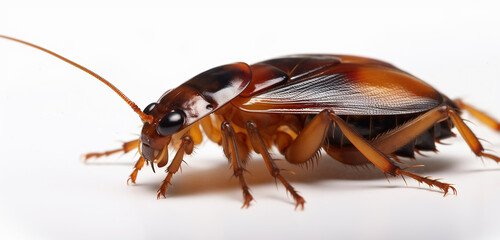 Cockroach on a light background. Generative artificial intelligence
