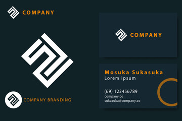 Abstract minimalist monogram Logo Design Vector Template for a high-end brand personality. Monogram for business. internet. online shop. label or packaging.