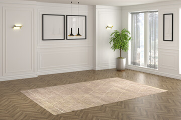 Empty interior room 3d Render. Modern interior design .